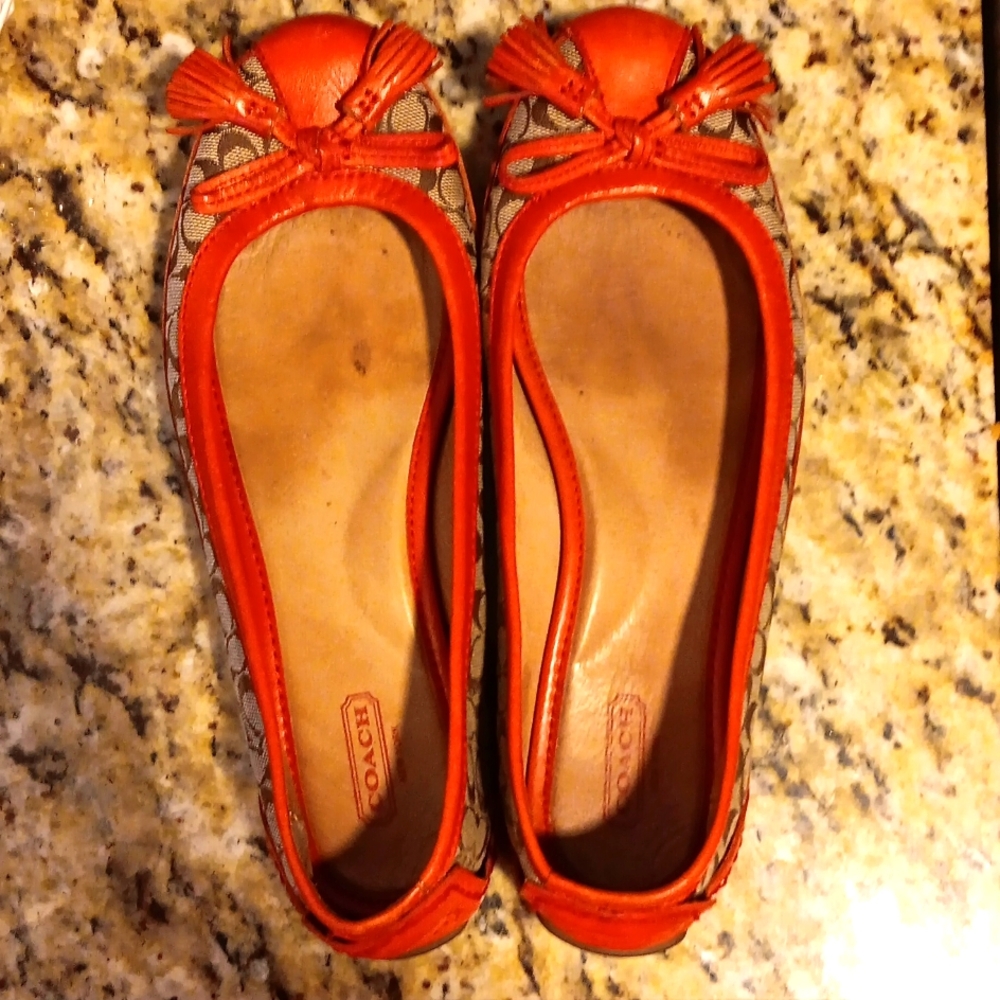Coach Red Accent Flats